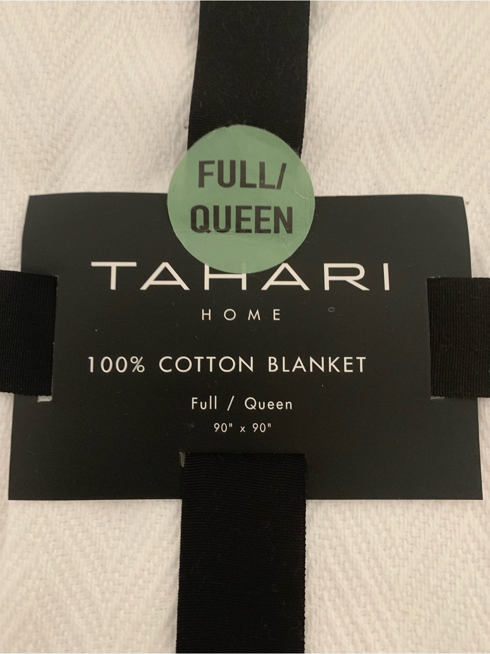 Tahari White 100% Cotton Blanket